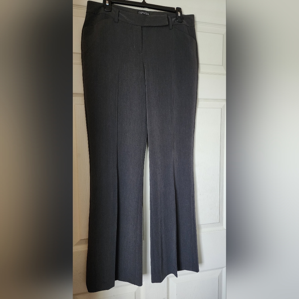 Express,  Steel Gray, Editor Fit Relaxed Trouser Pant Size 8